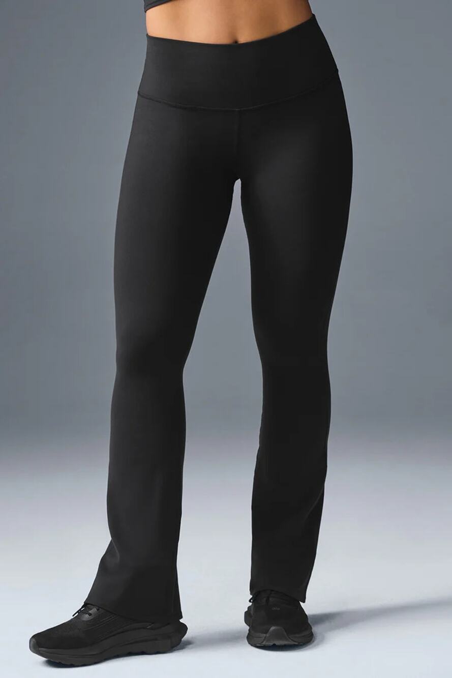 Alo Yoga Airbrush Pull On High-Waisted Bootcut Leggings Black XS